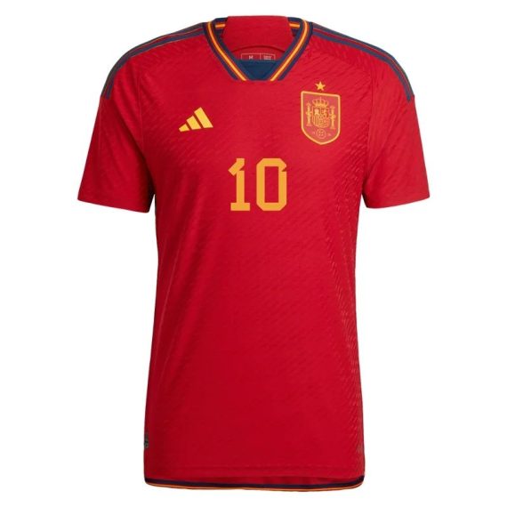 2022 Pedri #10 Spain Home Jersey