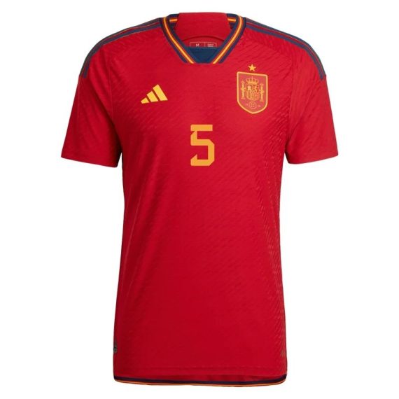 2022 Sergio Busquets #5 Spain Home Jersey