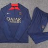2023/2024 Psg Paris Saint-Germain Half-Pull Training Suit Navy blue Set