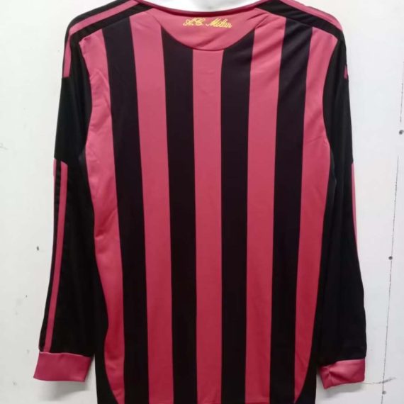 2009/2010 Retro Long Sleeve AC Milan Home Football Shirt
