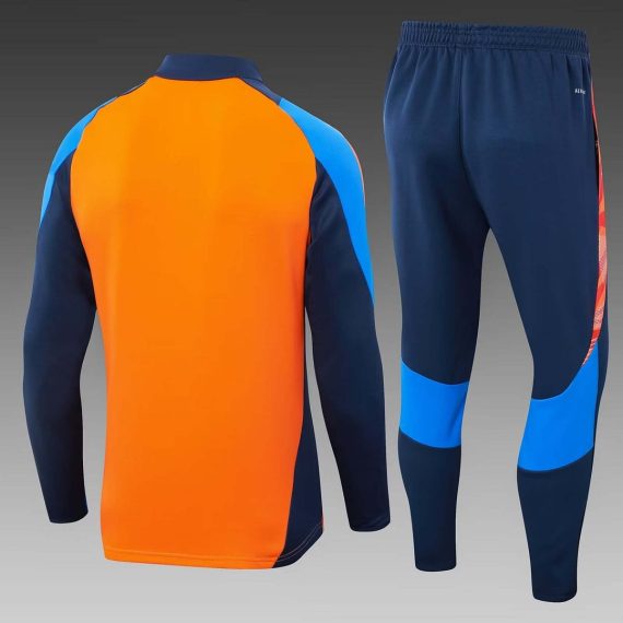 24/25 Juventus Half-Pull Training Suit Orange Football Shirt Set