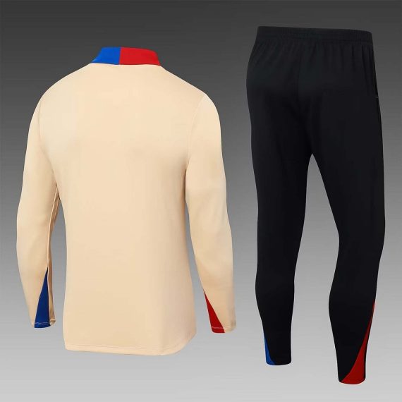 24/25 Barcelona Half-Pull Training Suit Yellow Jersey Set