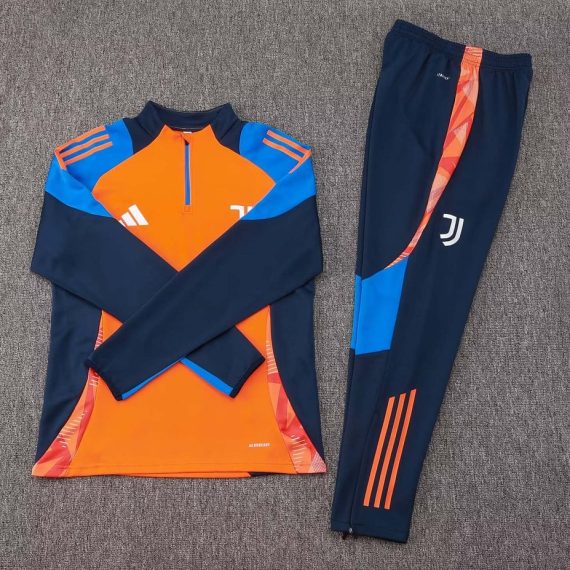 24/25 Juventus Half-Pull Training Suit Orange Football Shirt Set