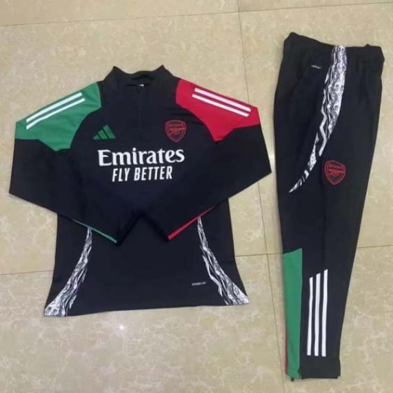 24/25 Arsenal Half-Pull Training Suit Black Football Shirt Set