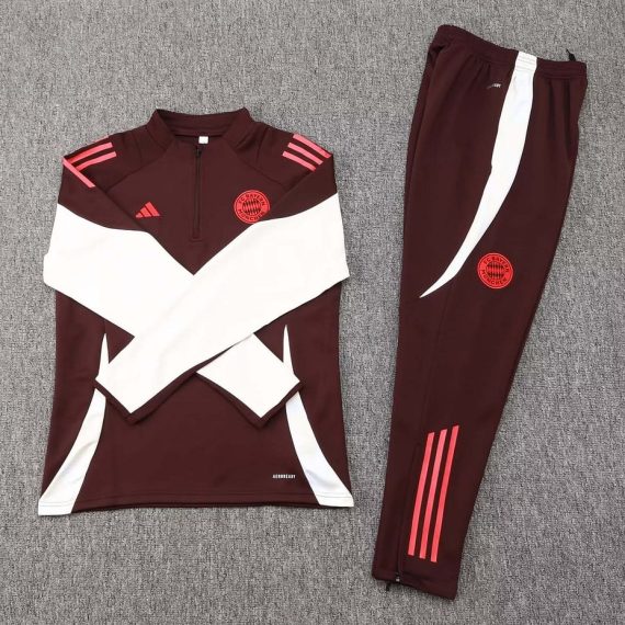 24/25 Bayern Munich Half-Pull Training Suit Deep purple Football Shirt Set