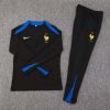 2024 Player Version France Half-Pull Training Suit Black Football Shirt Set