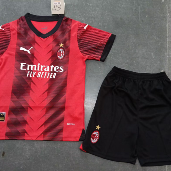 23/24 AC Milan Home Football Shirt Kids Size Suit