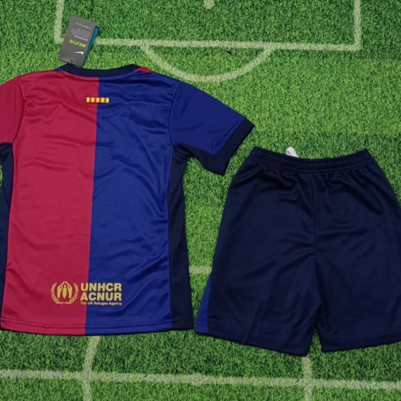 24/25 Barcelona Home Football Shirt Kids Size Suit(New sponsor)
