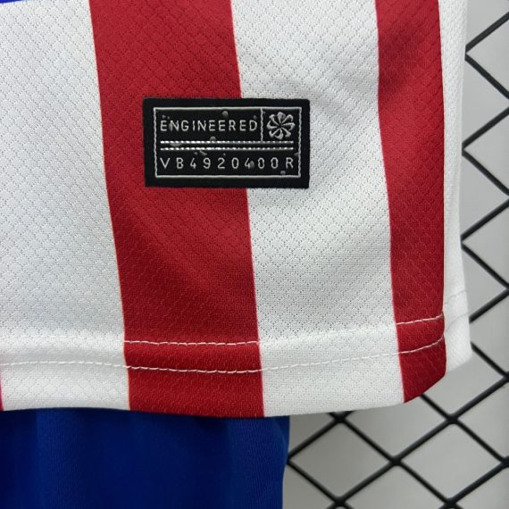 25/26 Atletico Madrid Home Football Shirt Kids Size Suit
