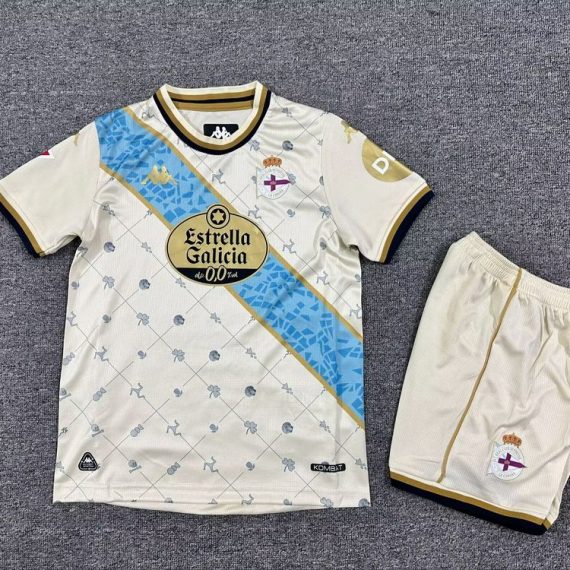 25/26 Deportivo La Coruna Second Away Football Shirt Kids Size Suit
