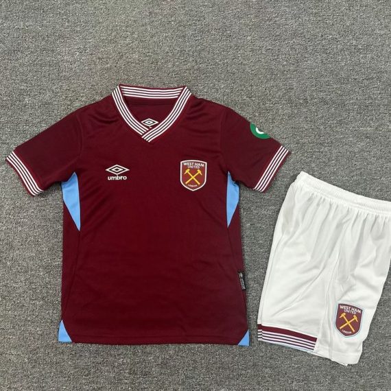 25/26 West Ham United Home Football Shirt Kids Size Suit