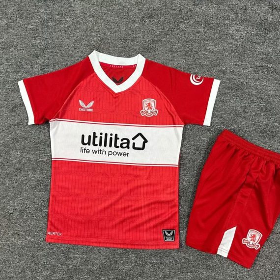 25/26 Middlesbrough Home Football Shirt Kids Size Suit
