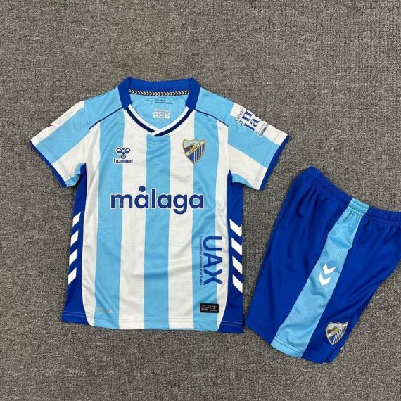 25/26 Malaga Home Football Shirt Kids Size Suit
